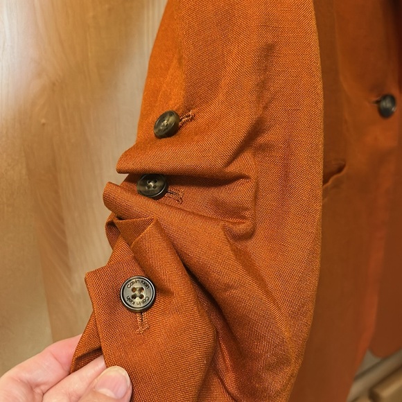 Calvin Klein Linen Ruched 3/4 Sleeve Blazer - Picture 8 of 13